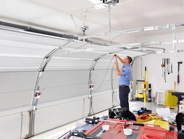 Garage door cable repair service by Wolcott Garage Door Repair in Wolcott