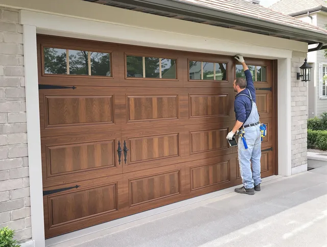 Custom garage door showcase by Wolcott Garage Door Repair in Wolcott