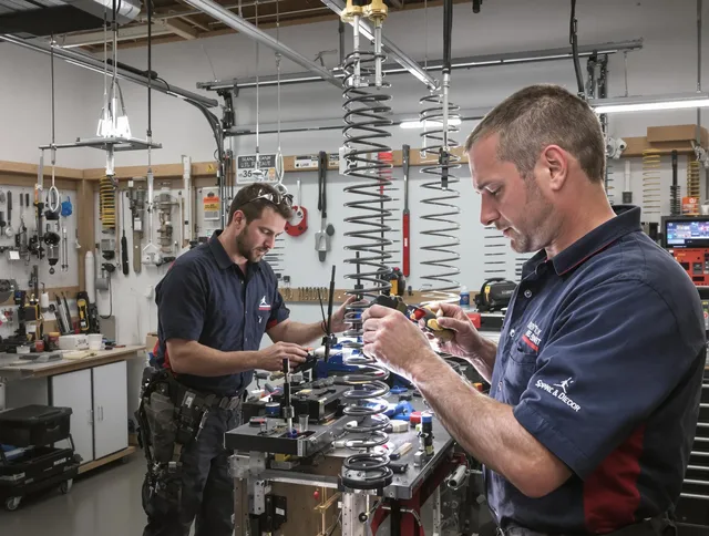 Garage door spring repair service by Wolcott Garage Door Repair in Wolcott